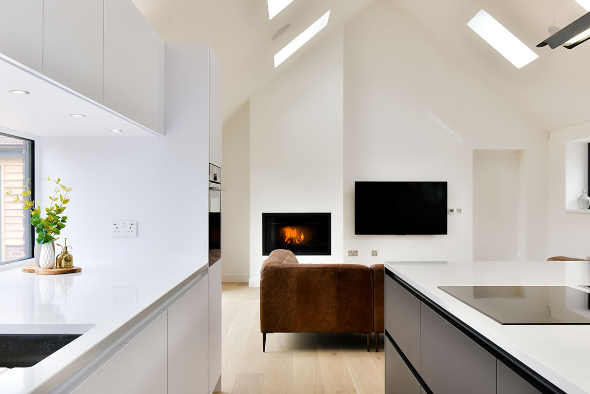 Sleek Minimalist Grey & White Kitchen