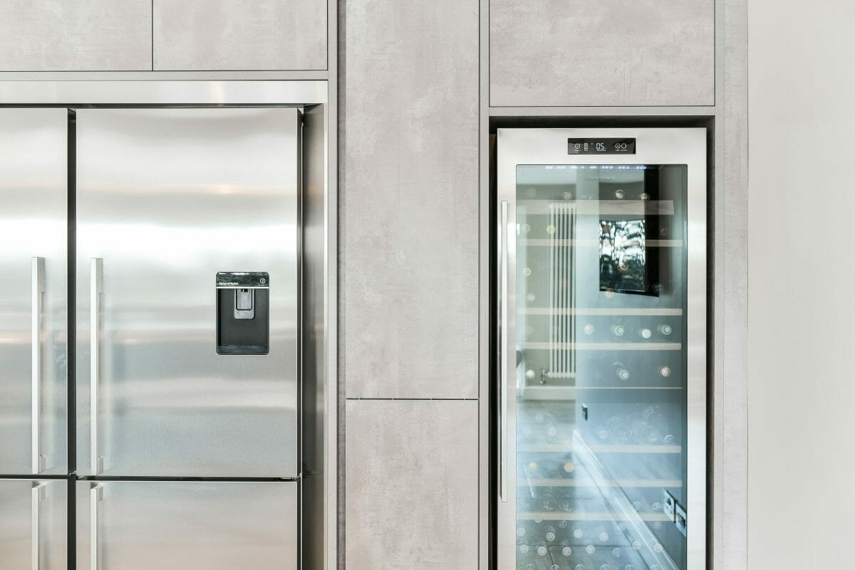 Contemporary Concrete Kitchen Kitchen Fridge