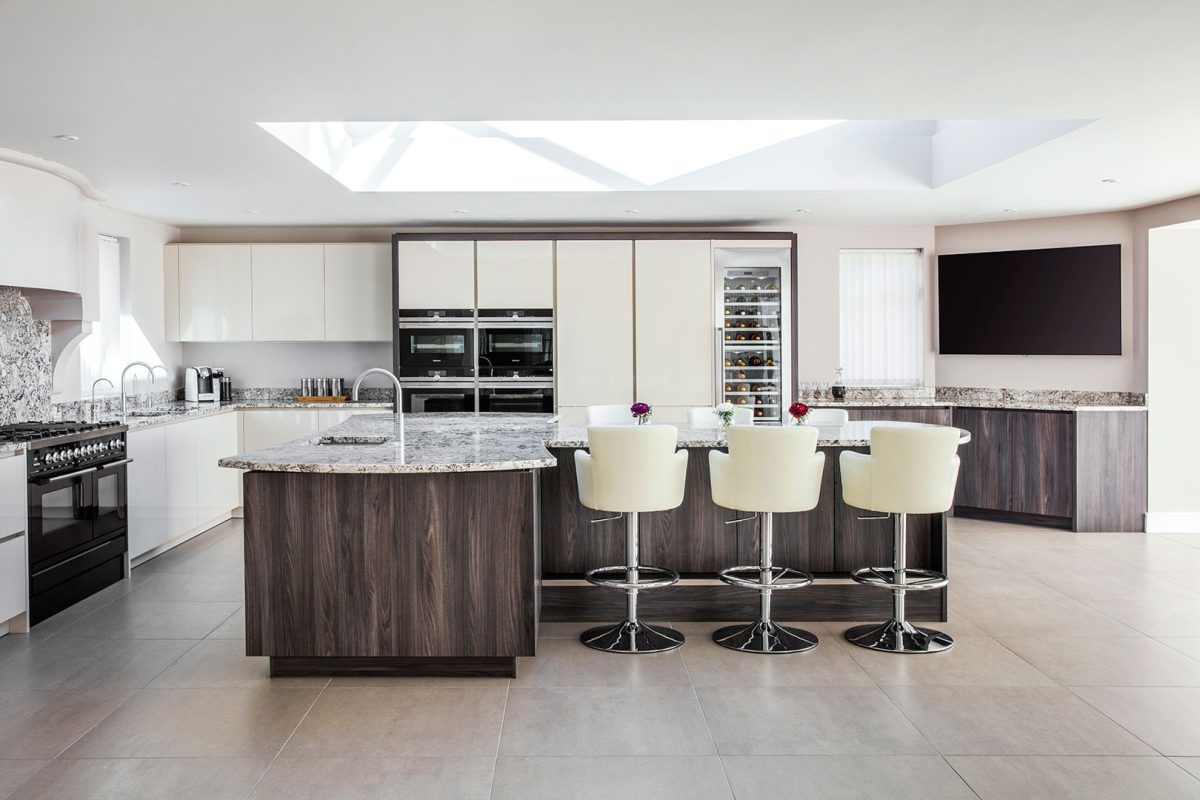 Contemporary Kitchen with Bar Stools