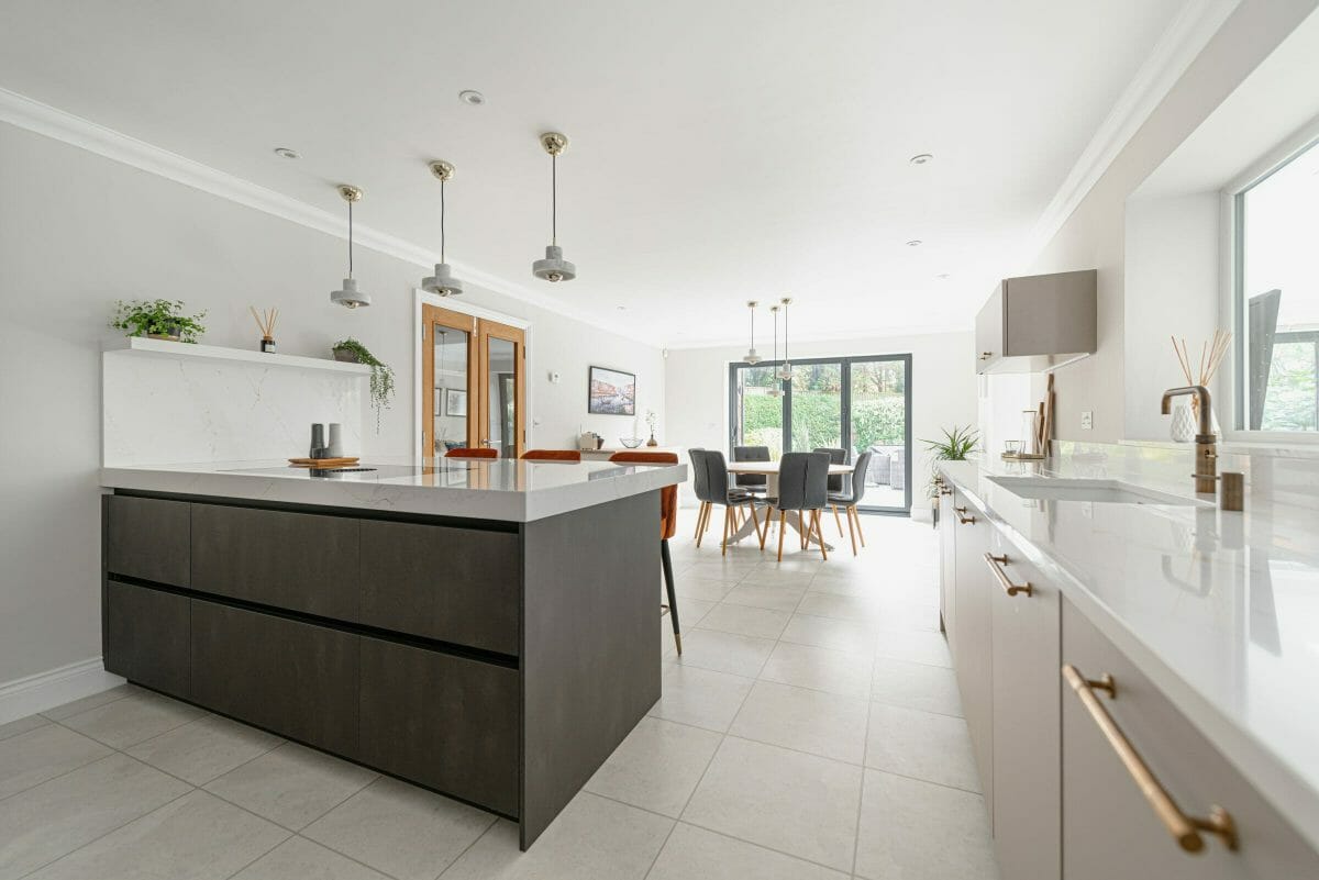 Timeless Flat Door Kitchen With Brass Handles Timeless Flat Door Kitchen With Brass Handles