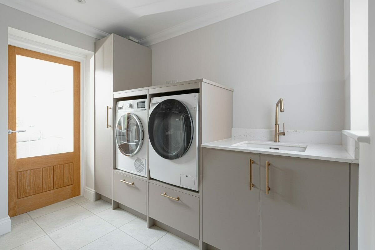 Timeless Flat Door Kitchen With Brass Handles Timeless Flat Door Kitchen With Brass Handles