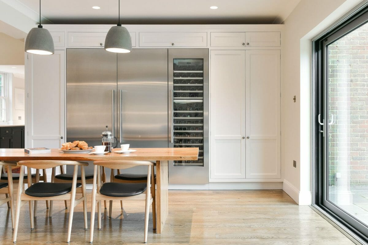 Ashley Jay Dark Shaker Kitchen (6) Fridge with Wine Cooler