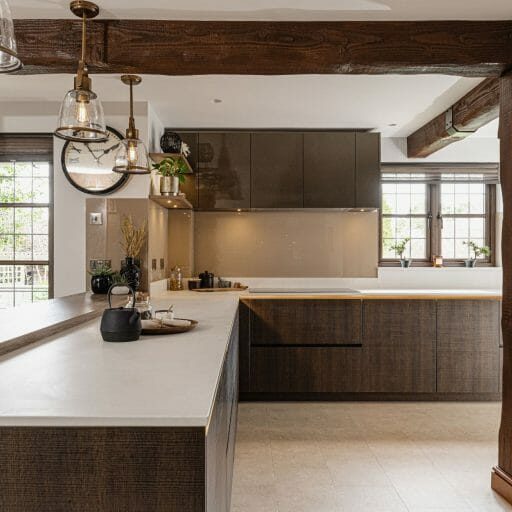 Modern Rustic Kitchen In Wood White And Gold-3 Modern Rustic Kitchen In Wood White And Gold